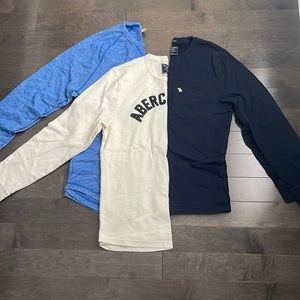3 Mens Large Abercrombie & Fitch Long Sleeve T shirts Bundle